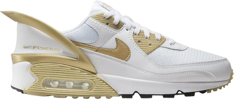 

Кроссовки Nike Air Max 90 FlyEase 'Metallic Gold', белый, Белый;серый, Кроссовки Nike Air Max 90 FlyEase 'Metallic Gold', белый