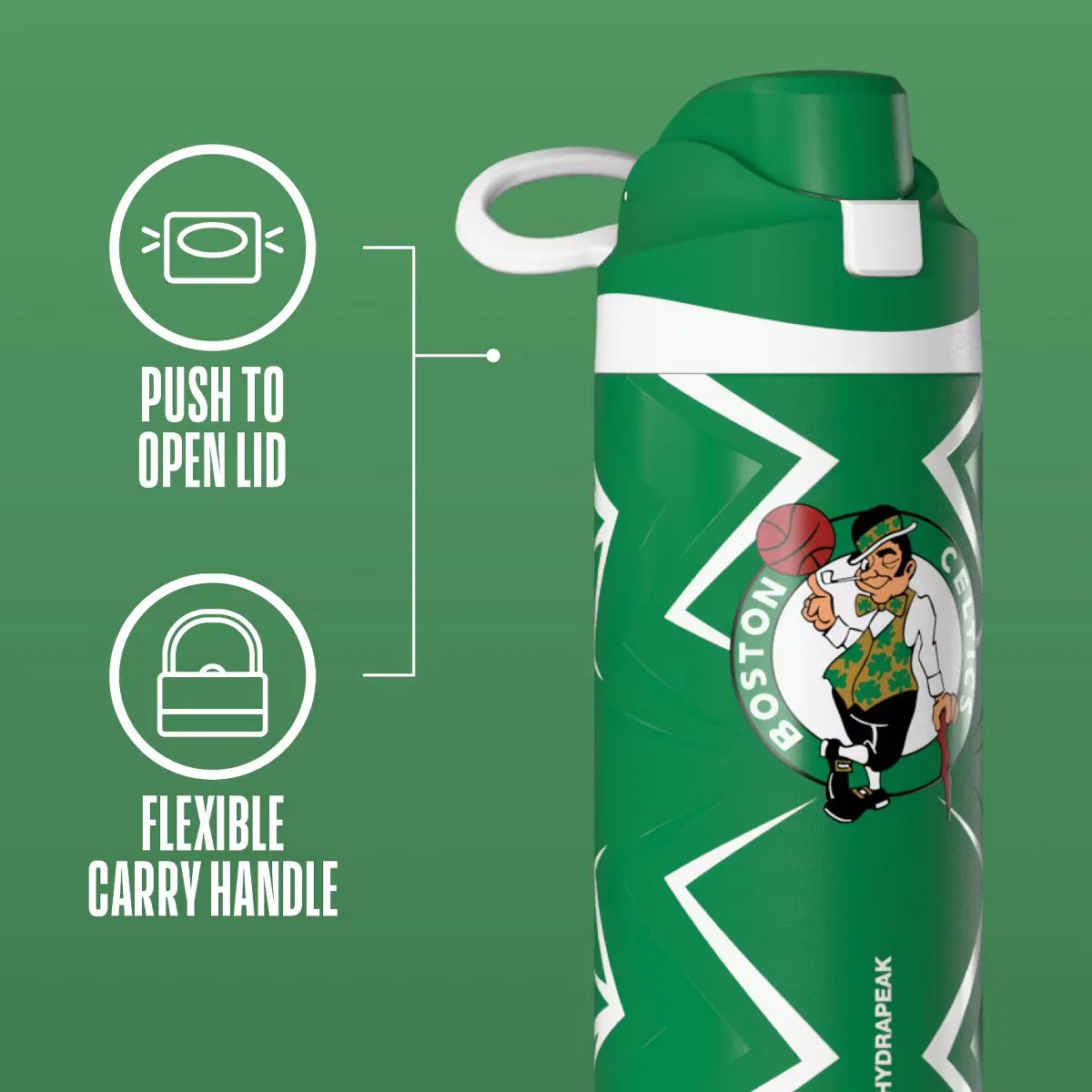 Детская бутылка для воды 0,59 л с двойной изоляцией Oasis HydraPeak, Boston Celtics — фото 4