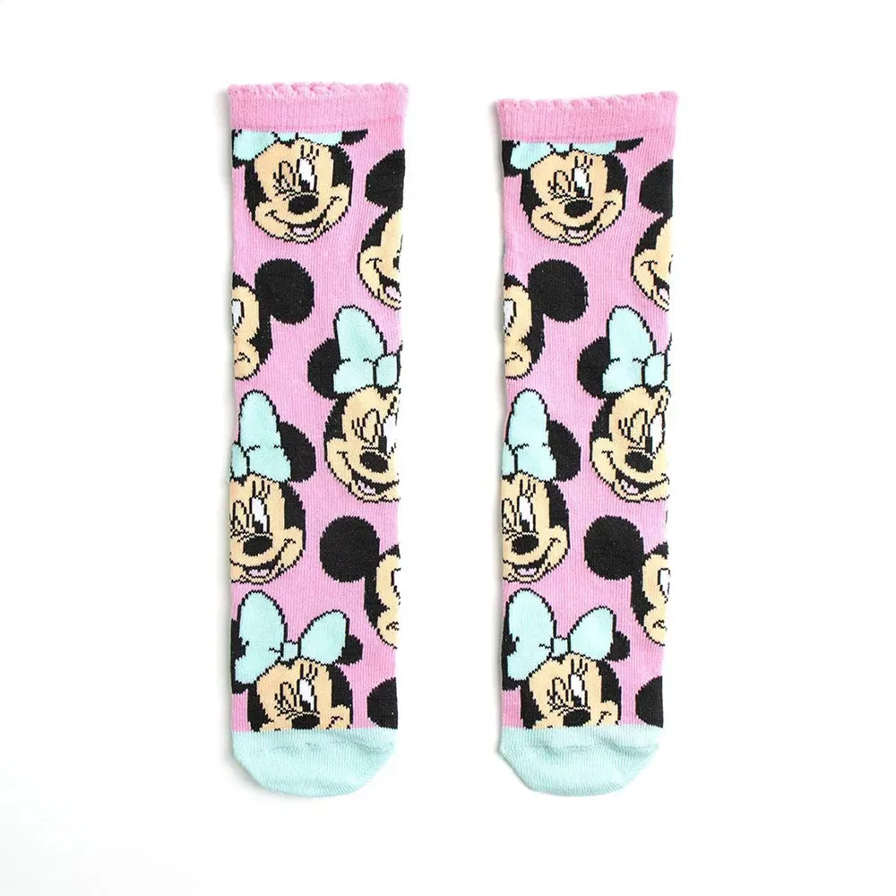 Детские носки для девочек с принтом Minnie Disney, Pink — фото 2