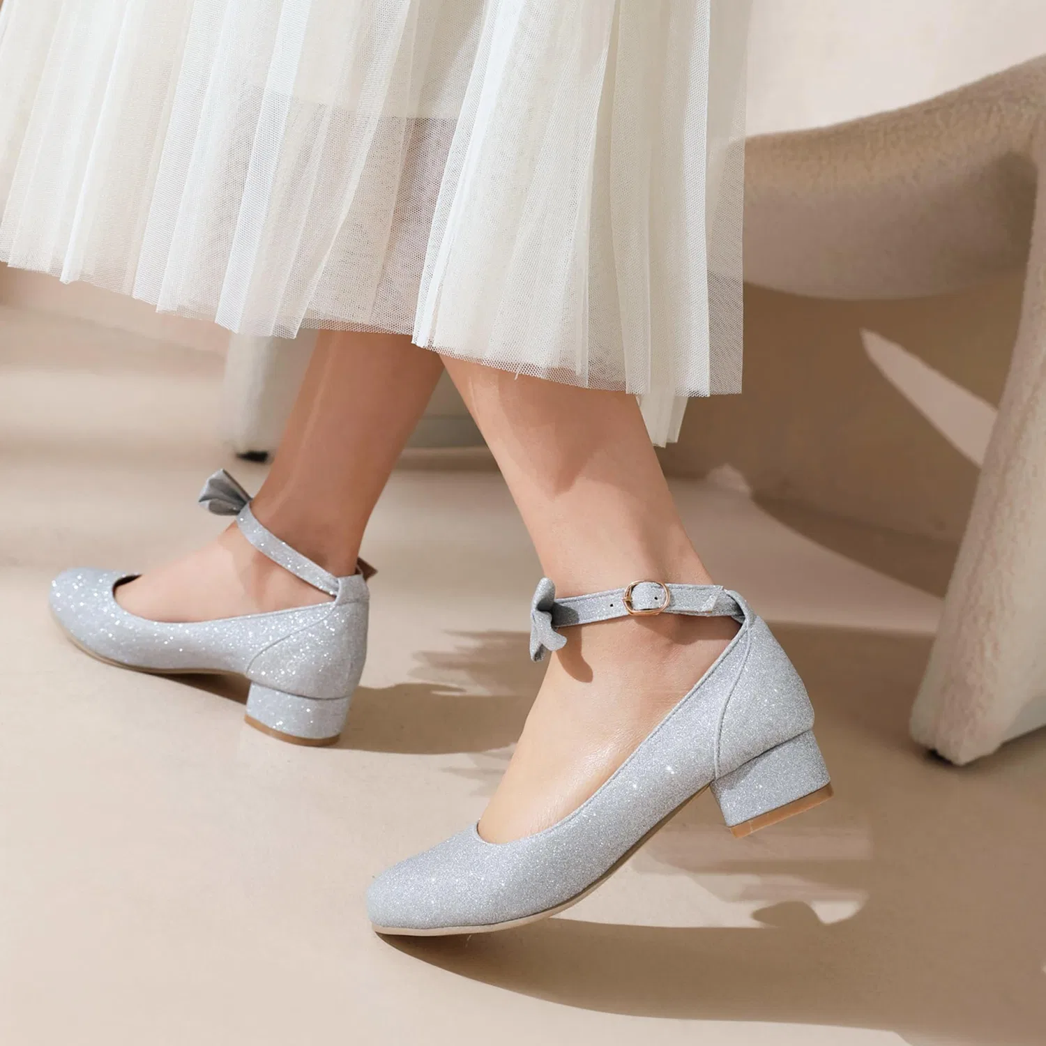 Детские туфли для девочек Glitterato Sweet Lizoleor, Silver 1 — фото 3