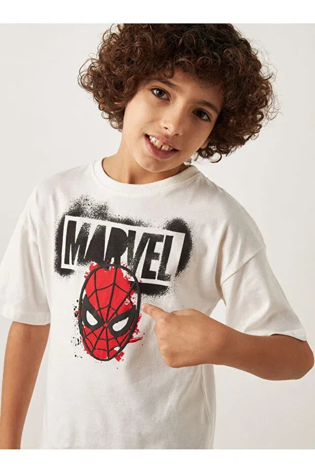 Детская футболка для девочек с принтом Marvel Spiderman Printed Children's T-Shirt Svart Wear, White — фото 3