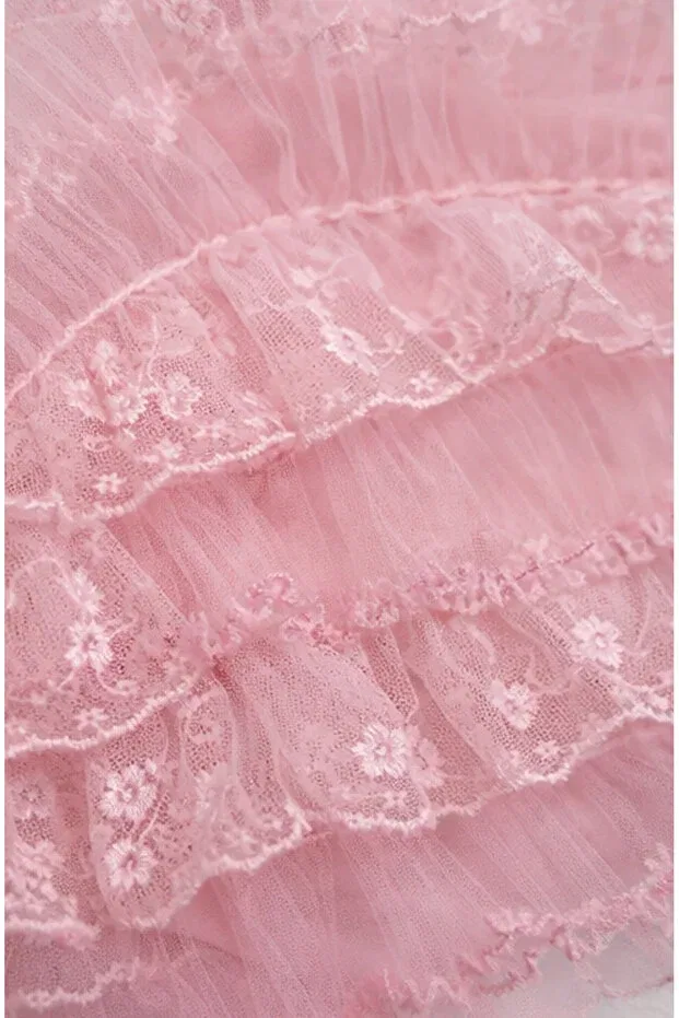Детская юбка для девочек кружевная Kardeşler Bebe, Pink — фото 2
