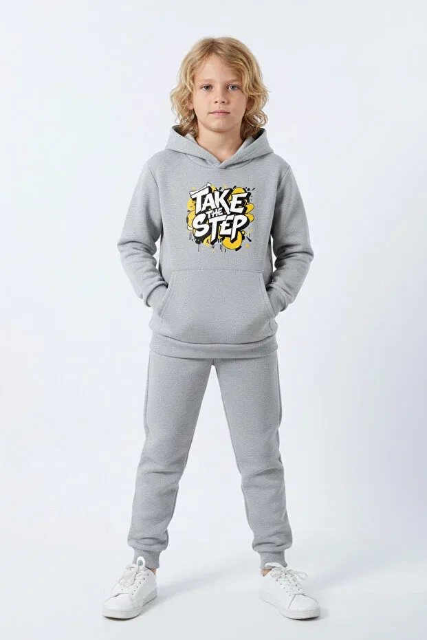 Детский спортивный комплект для мальчиков с принтом Take The Step Fyk Kids, Gray — фото 2