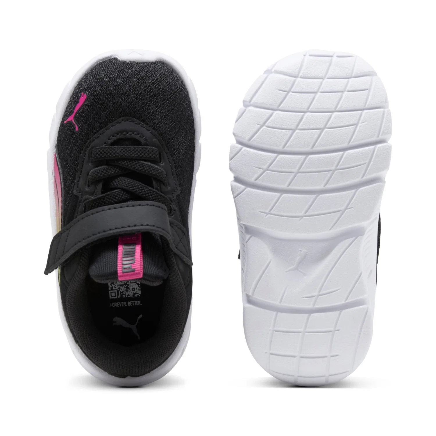 Детские кроссовки с липучкой FLEXFOCUS MODERN BLAZE FADE AC INF PUMA, Black/Pink/White — фото 4