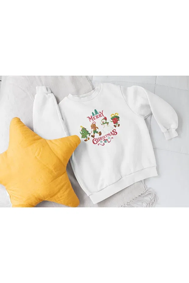 Детские свитшот для мальчиков с принтом New Year's Eve Glam Kutudaki Bilim, White — фото 2