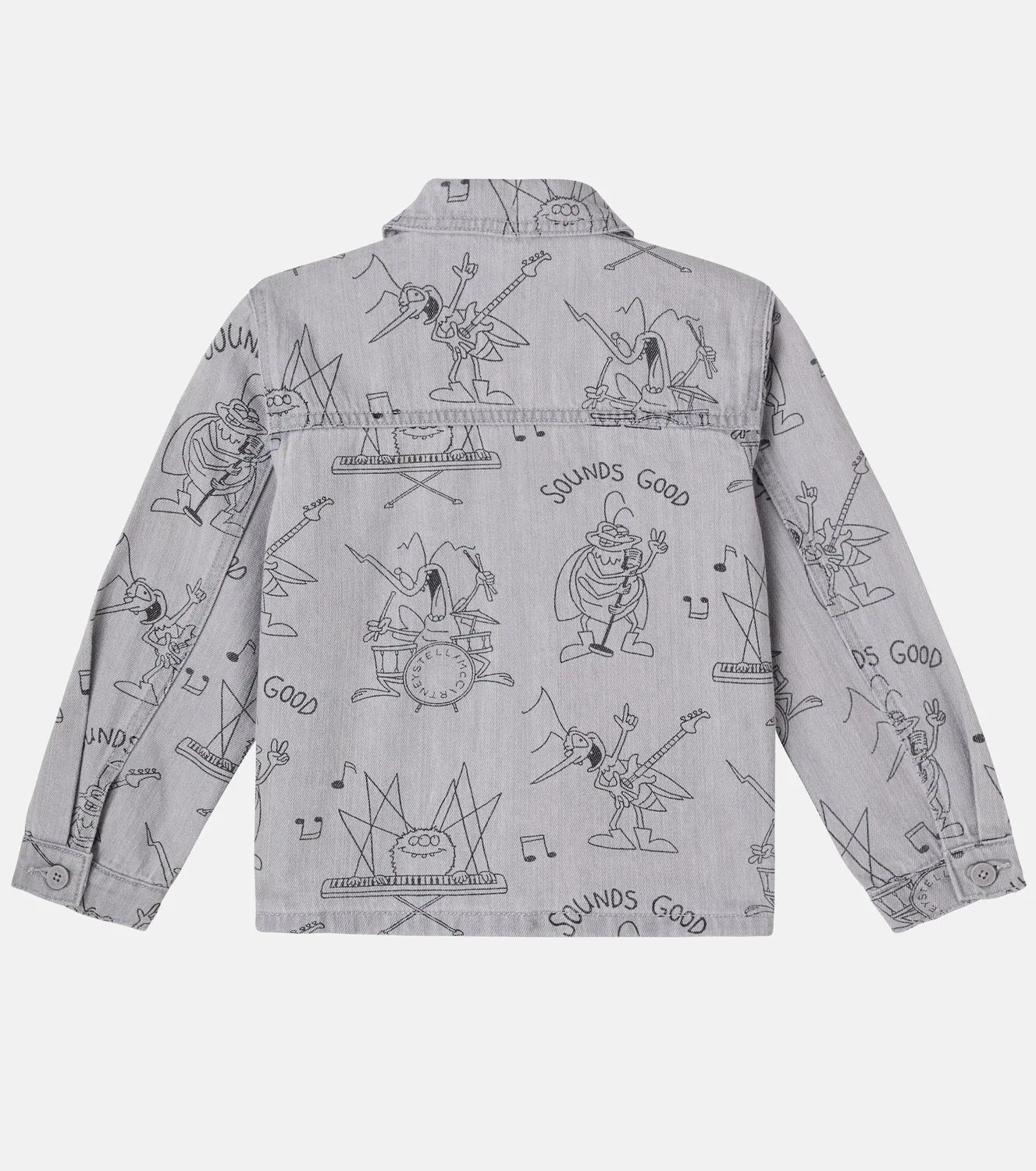 Легкая куртка джинсовая с принтом Stella Mccartney Kids, серый — фото 2