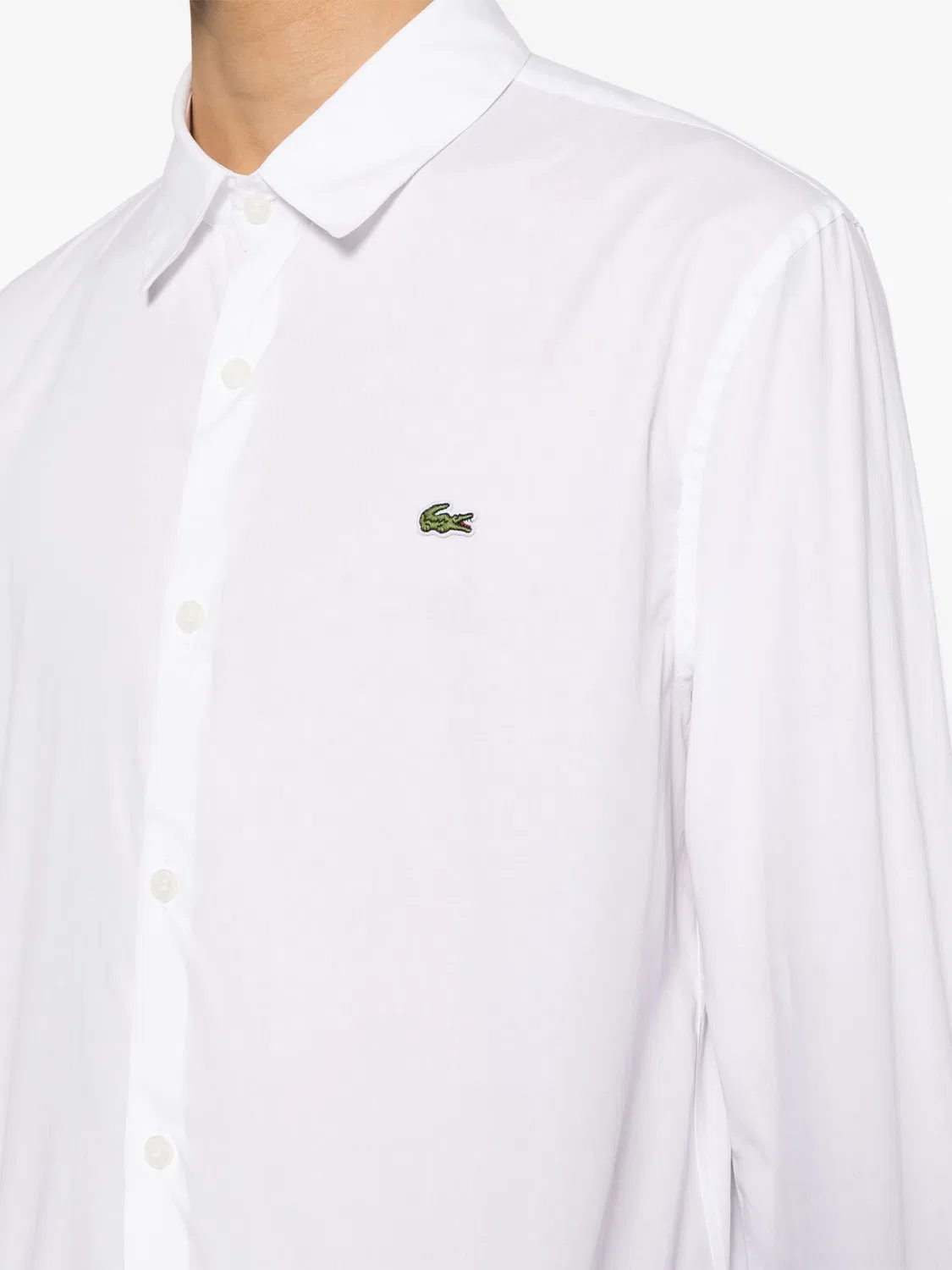 Рубашка из поплина белая Lacoste, белый — фото 4