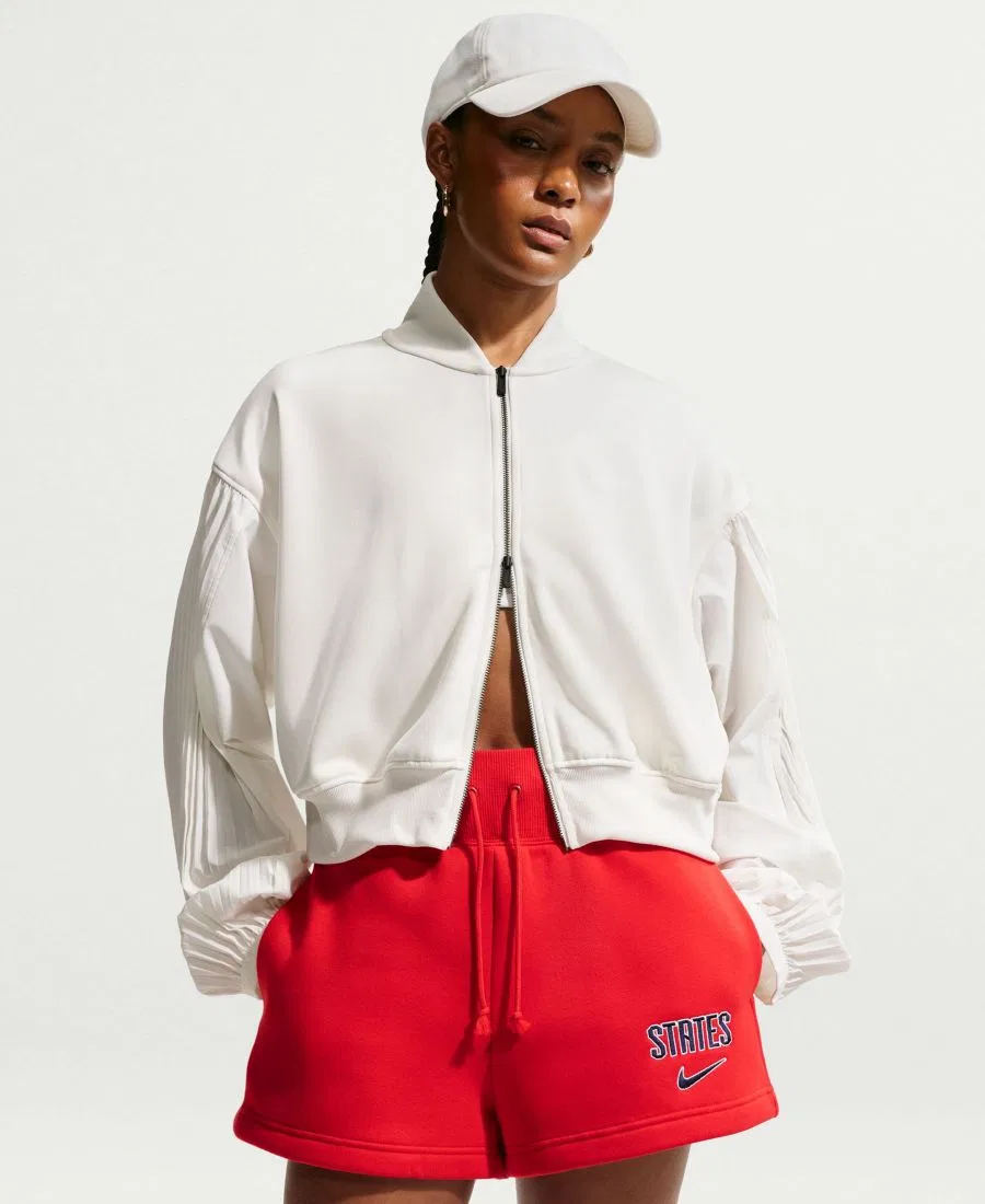 Шорты Nike USMNT Soccer Phoenix High-Waisted, University Red — фото 2
