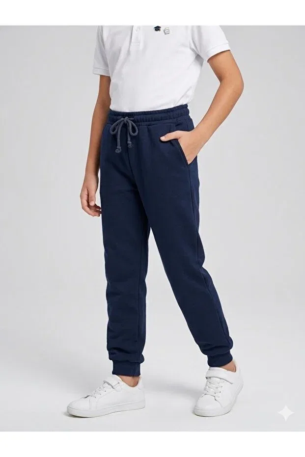 Детские спортивные штаны для мальчиков с эластичным поясом Serkertaş, Navy Blue
