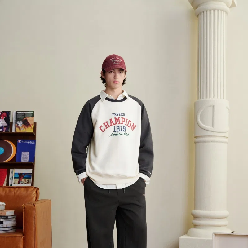 Детский свитшот с круглым вырезом утепленный Retro Sports Champion, Smoke Gray — фото 4