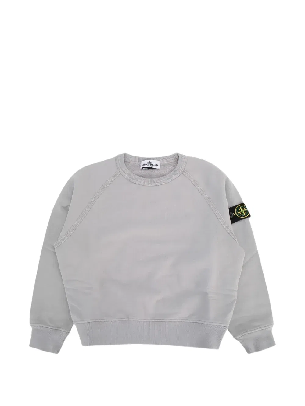 Свитшот с длинными рукавами и нашивкой-логотипом Stone Island Junior, серый
