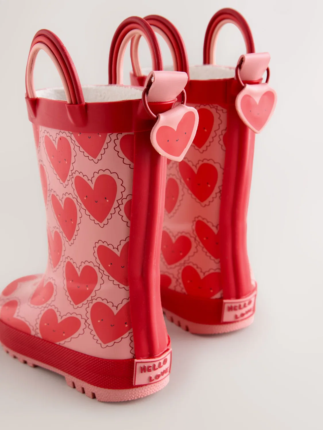 Резиновые сапоги с ручками Red/Pink Heart Next, красный/розовый — фото 3