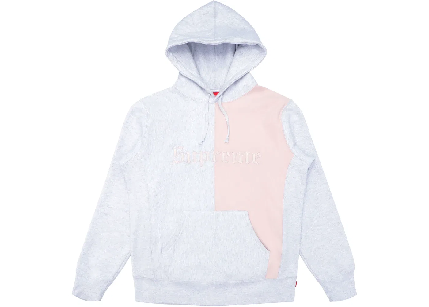 Мужская худи с принтом Supreme Split Old English Sweatshirt, Ash Grey