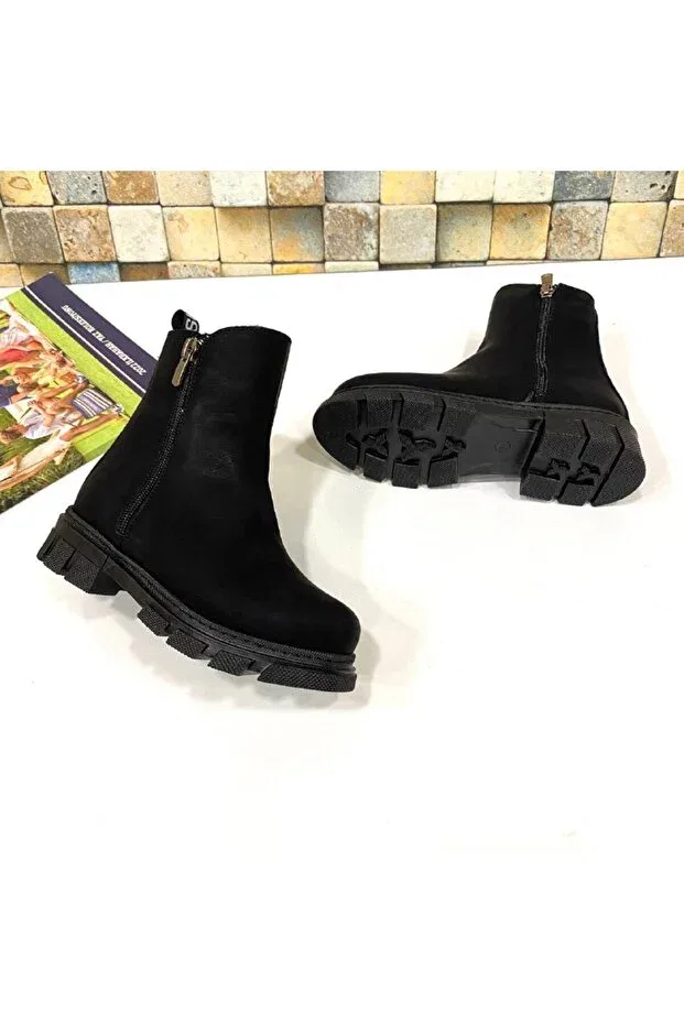 Детские ботинки для девочек на молнии Maxmoda, Black
