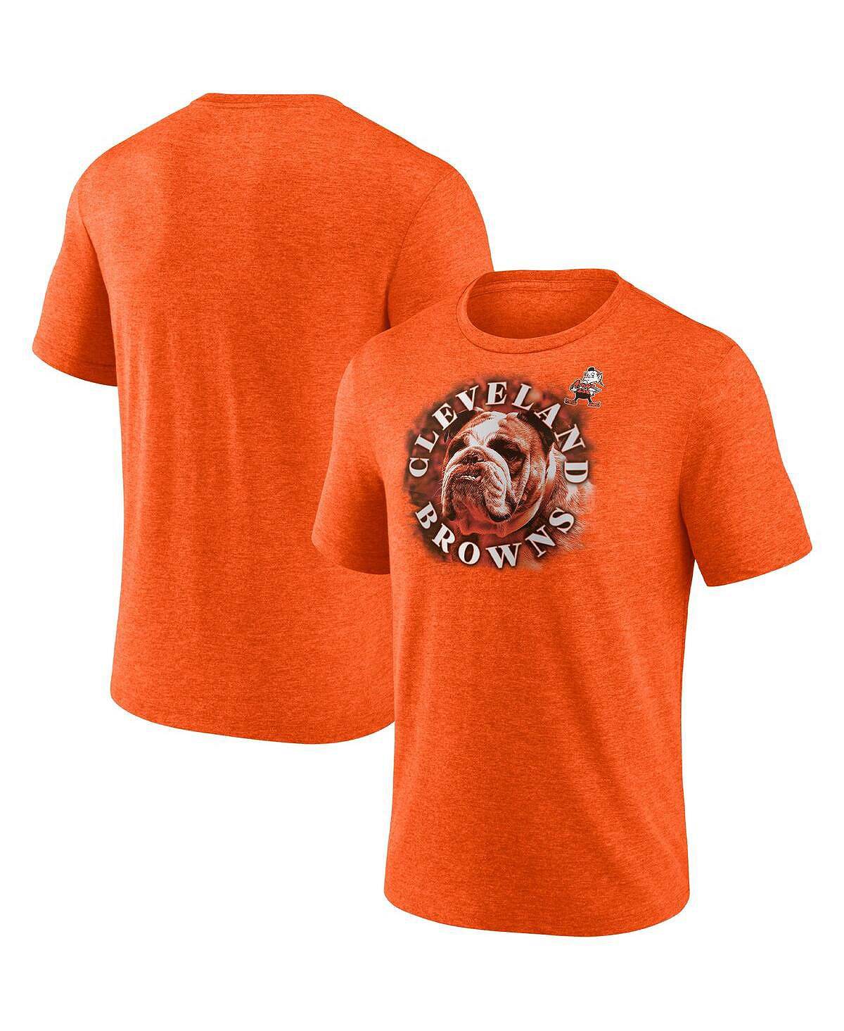 Мужская фирменная футболка heathered orange cleveland browns tri-blend sporting chance Fanatics, мульти - фото