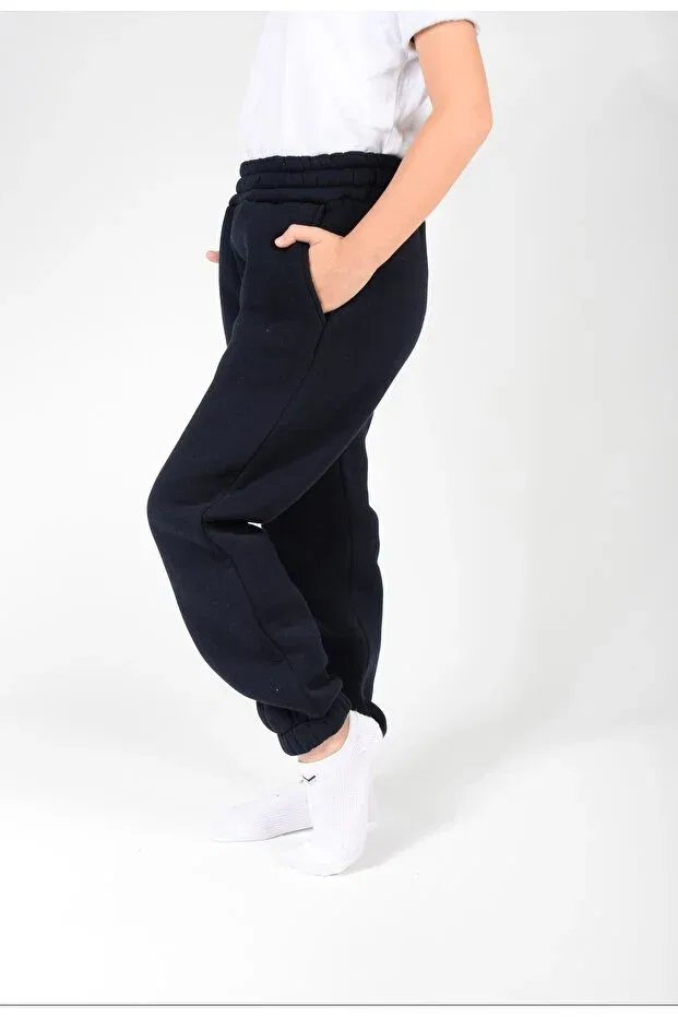 Детские спортивные штаны для девочек с начесом Kidspitircik, Navy Blue — фото 2
