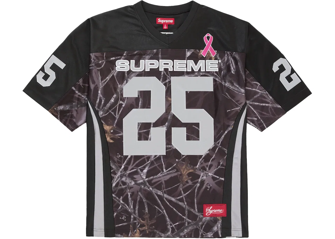 Мужская футбольная джерси с принтом Supreme Breast Cancer Awareness Jersey Supreme, Color Black