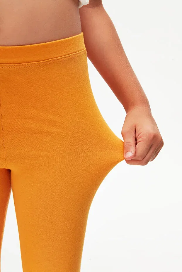 Детские леггинсы для девочек хлопковые Capri Lovetti, Cadmium Yellow — фото 3
