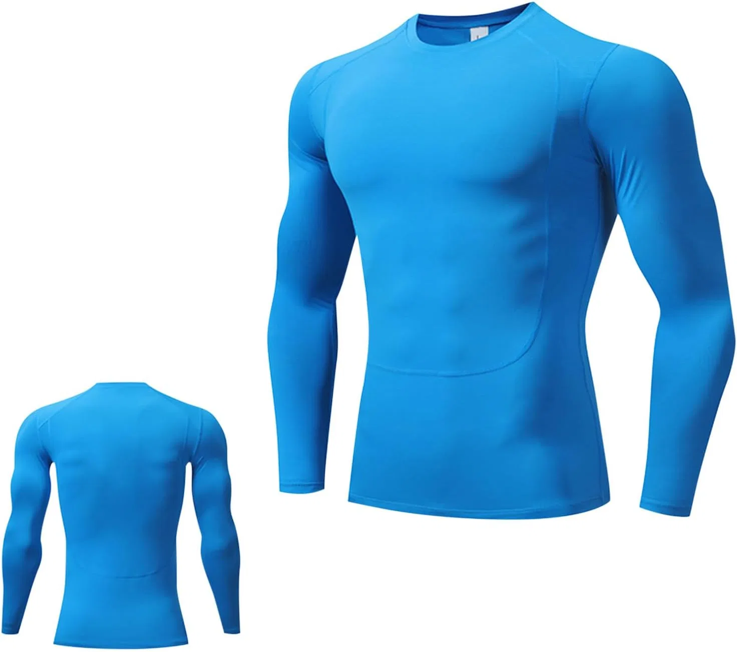 Мужская длинная футболка с круглым вырезом Slim Fit, Blue