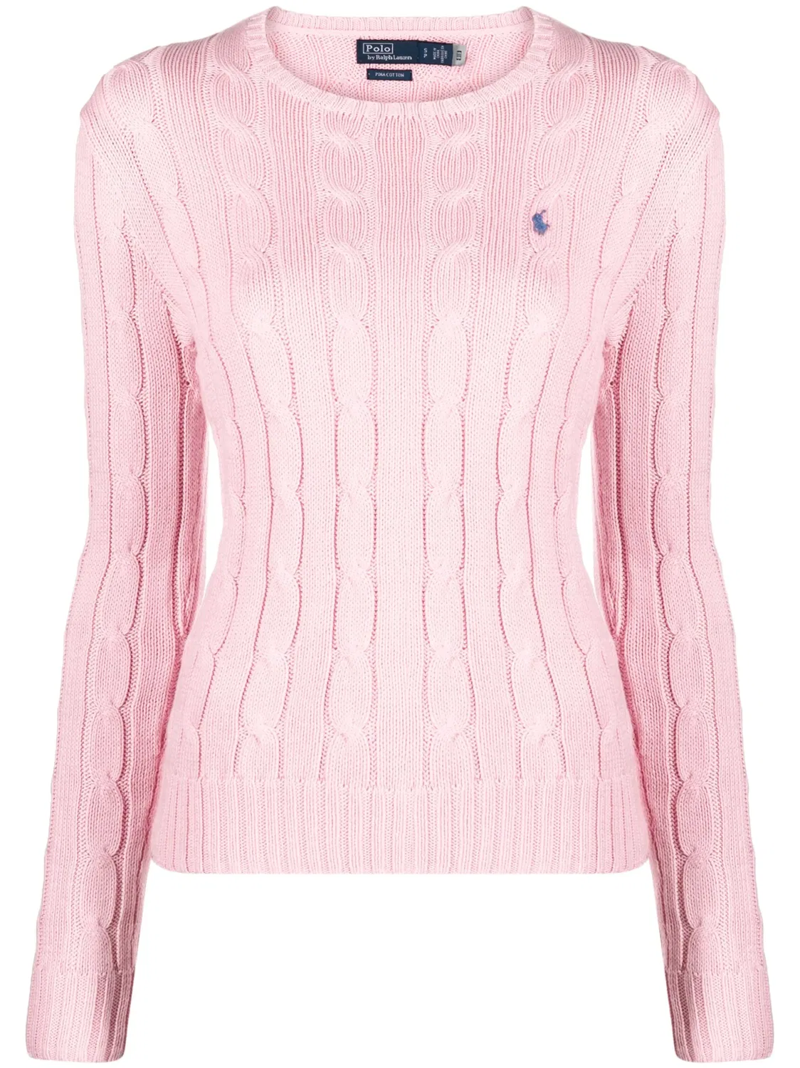 Длинный вязаный джемпер с длинными рукавами Polo Ralph Lauren, розовый