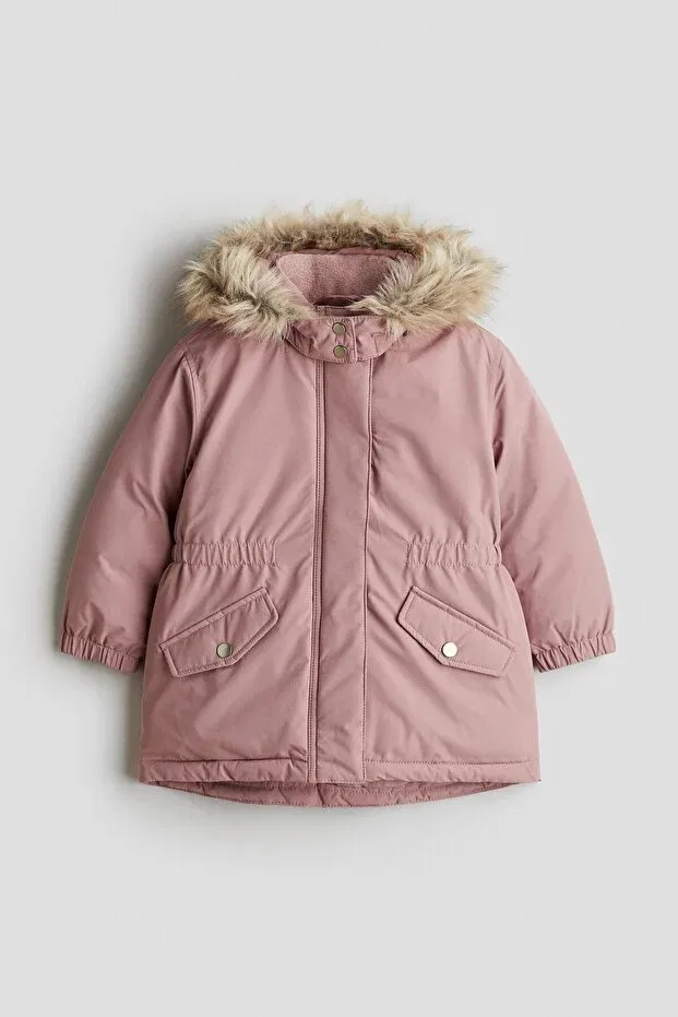 Детское пальто-парка для девочек водонепроницаемая с капюшоном H&M, Pink — фото 4