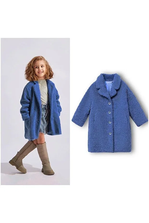 Детское пальто для девочек из плюша Generic Brands, Navy Blue