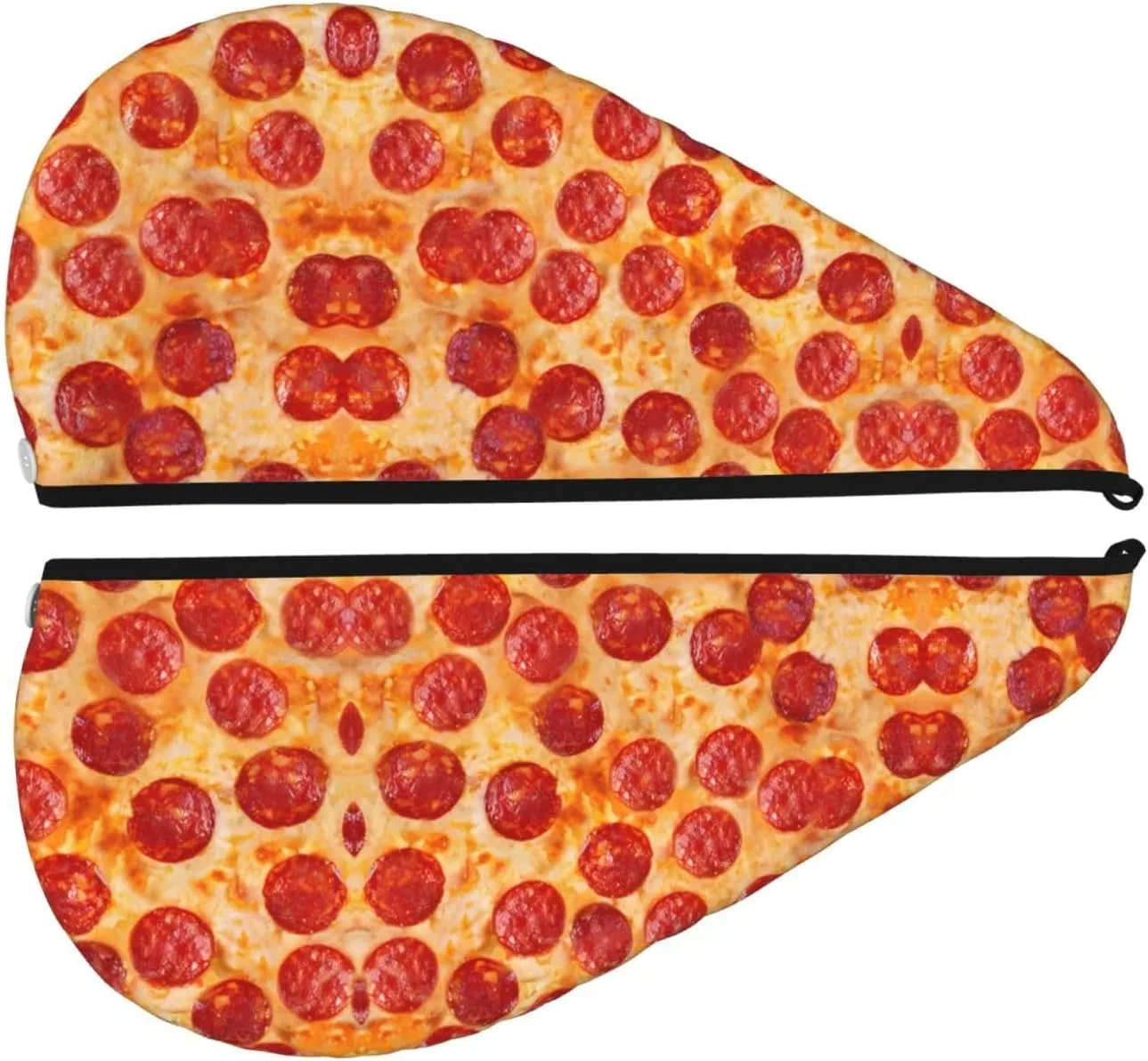 Шапочка для душа 3D Pizza Pepperoni, BONDIJ, Coral Velvet, 25.2 x 10 дюймов — фото 2