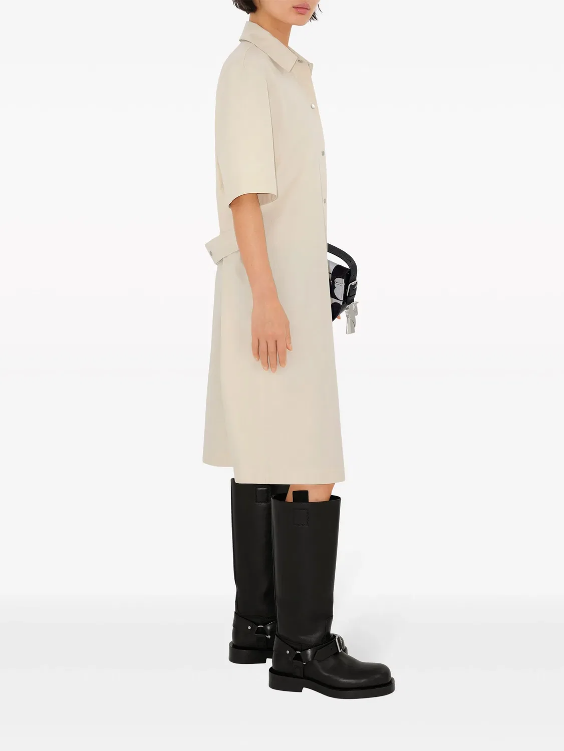 Платье-рубашка с короткими рукавами Burberry, бежевый — фото 3