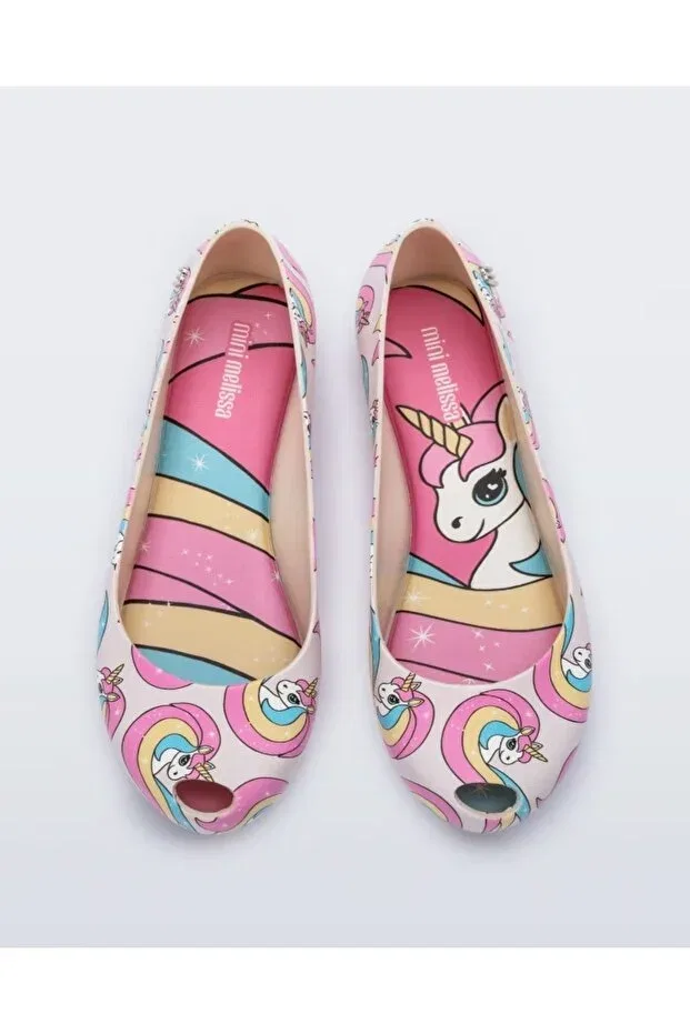 Детские балетки для девочек с принтом Mini Melissa, Pink — фото 2
