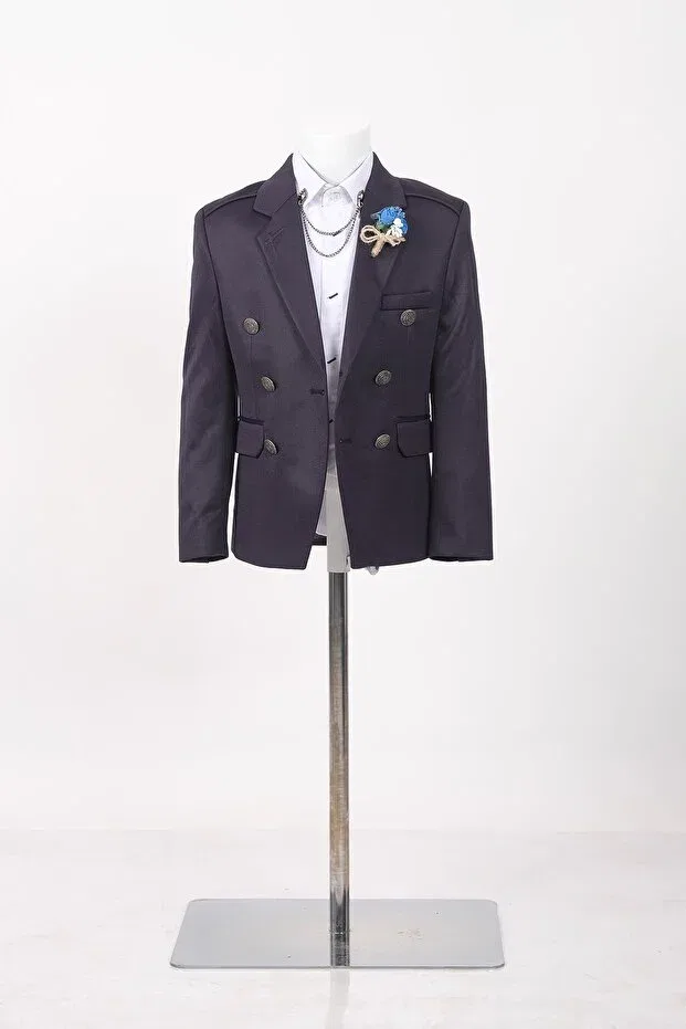 Детский пиджак для девочек приталенный Doctor Junior, Navy Blue