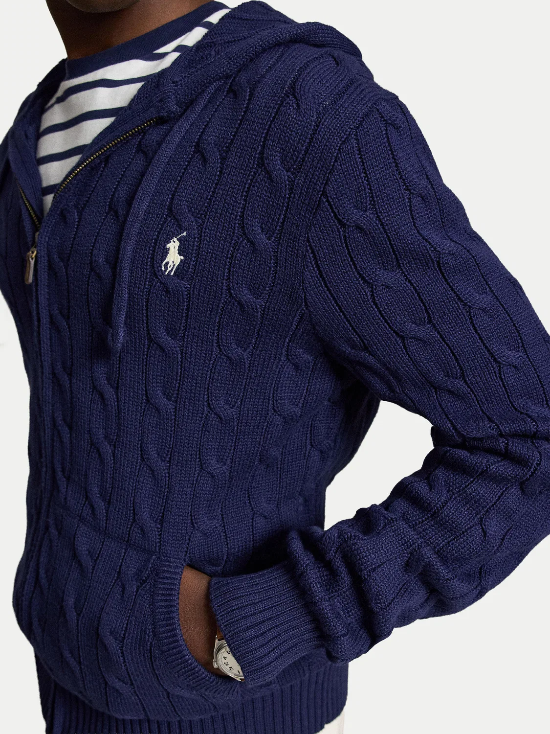 Мужской кардиган стандартного кроя Polo Ralph Lauren, темно-синий — фото 4
