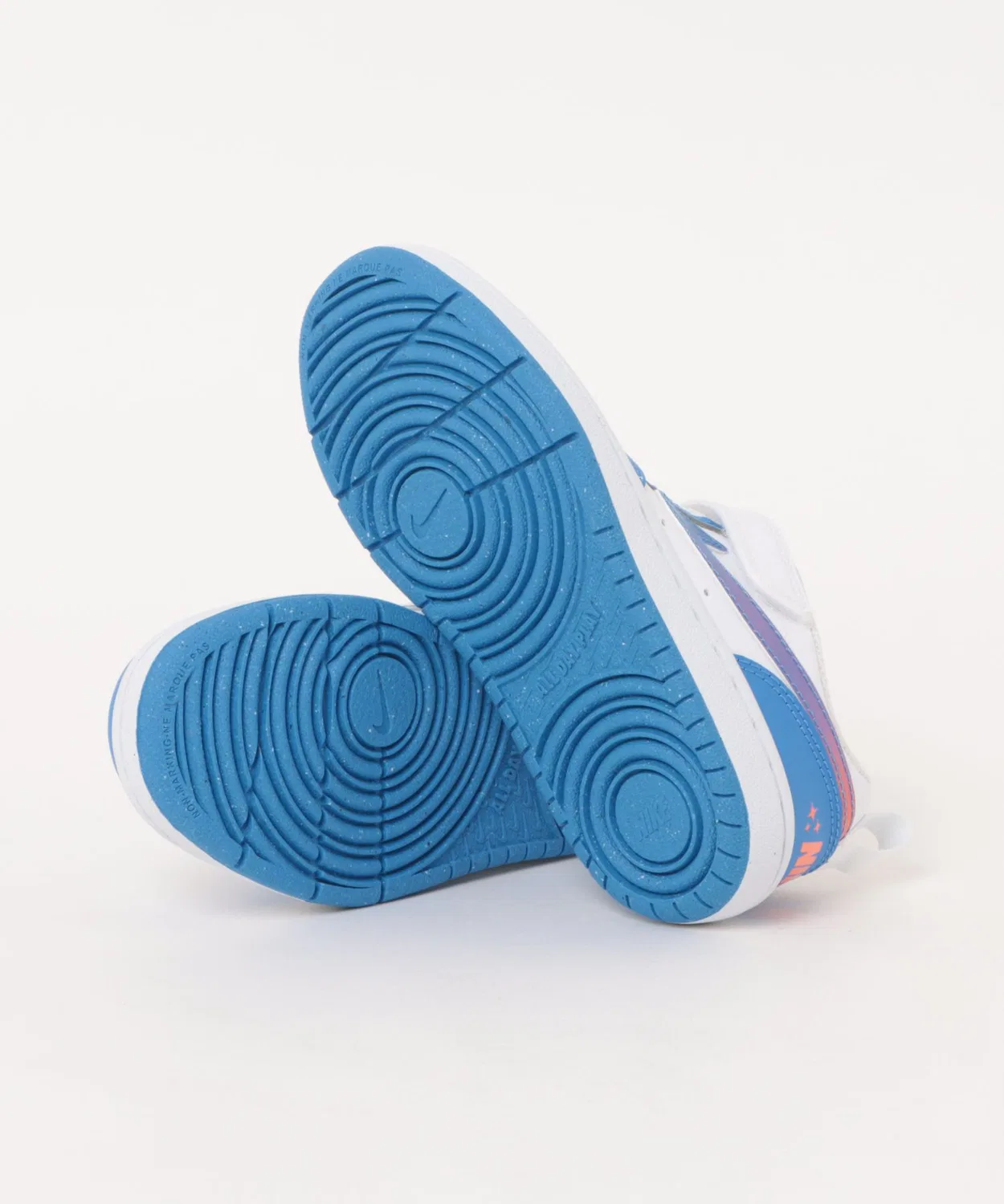 Детские кроссовки с липучкой Court Borough Low Nike, White/Blue — фото 3