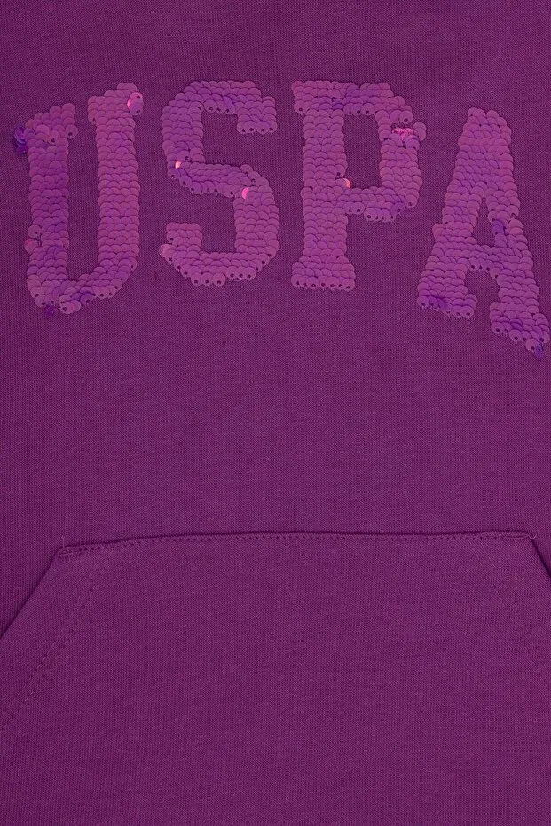 Детское худи для девочек с капюшоном U.S. Polo Assn., Violet — фото 4
