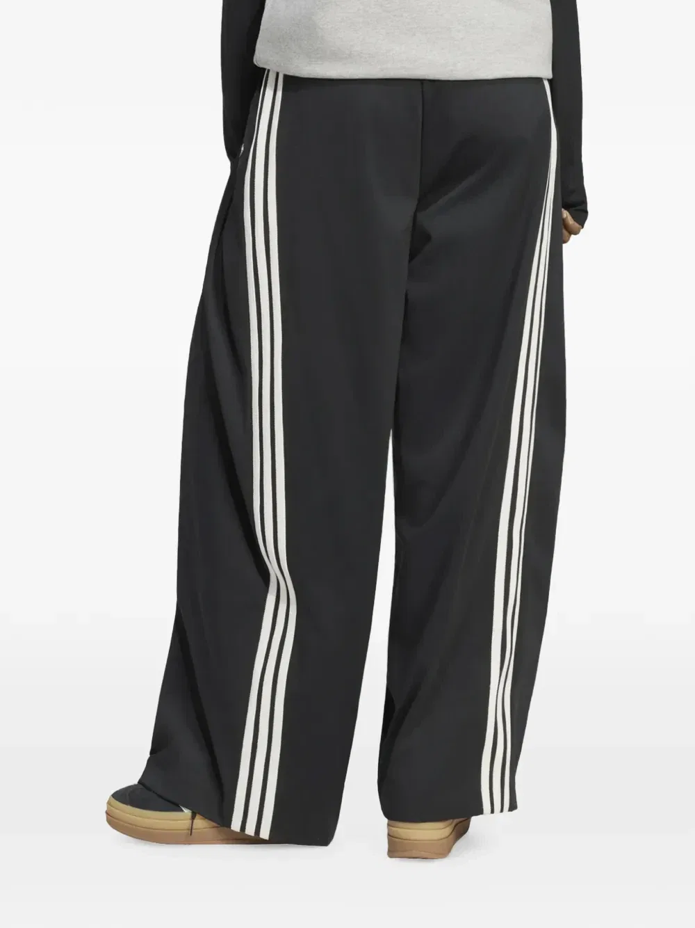 Брюки плиссе с боковыми полосками Adidas, черный — фото 2