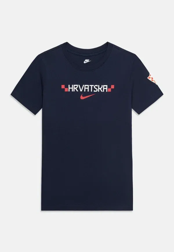 Футболка хлопковая Croatia graphic tee Nike Performance, Obsidian, White, University Red, белый/красный — фото 3