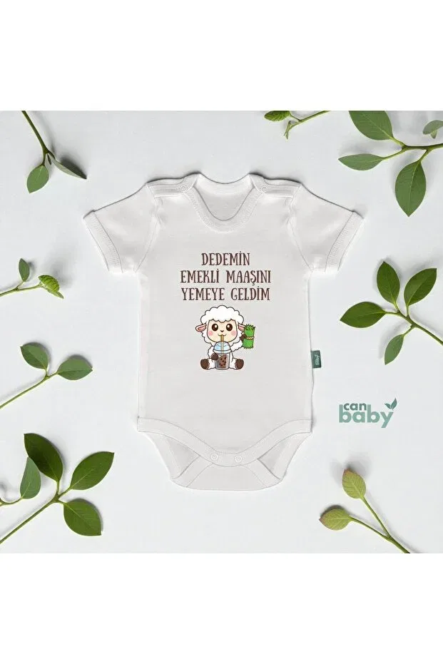 Детское боди для новорожденных с принтом I Came To Eat My Grandpa's Retirement Pay Can Baby, White