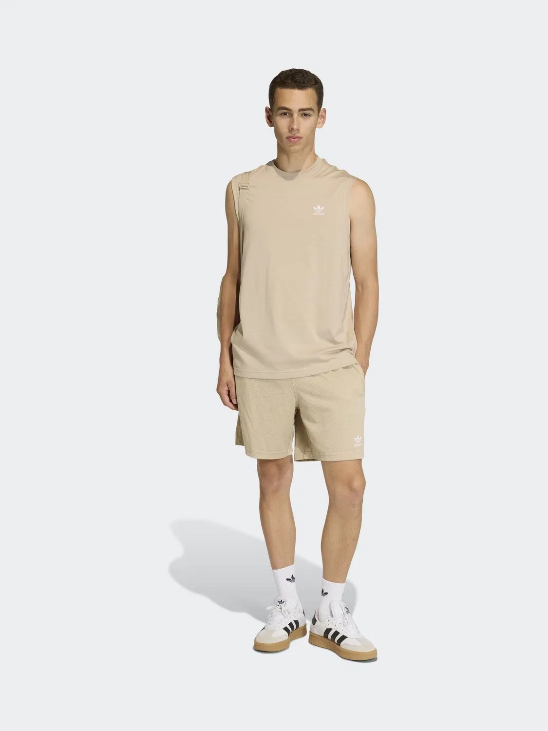 Шорты Trefoil Essentials Mesh, adidas Originals, кремовый — фото 3