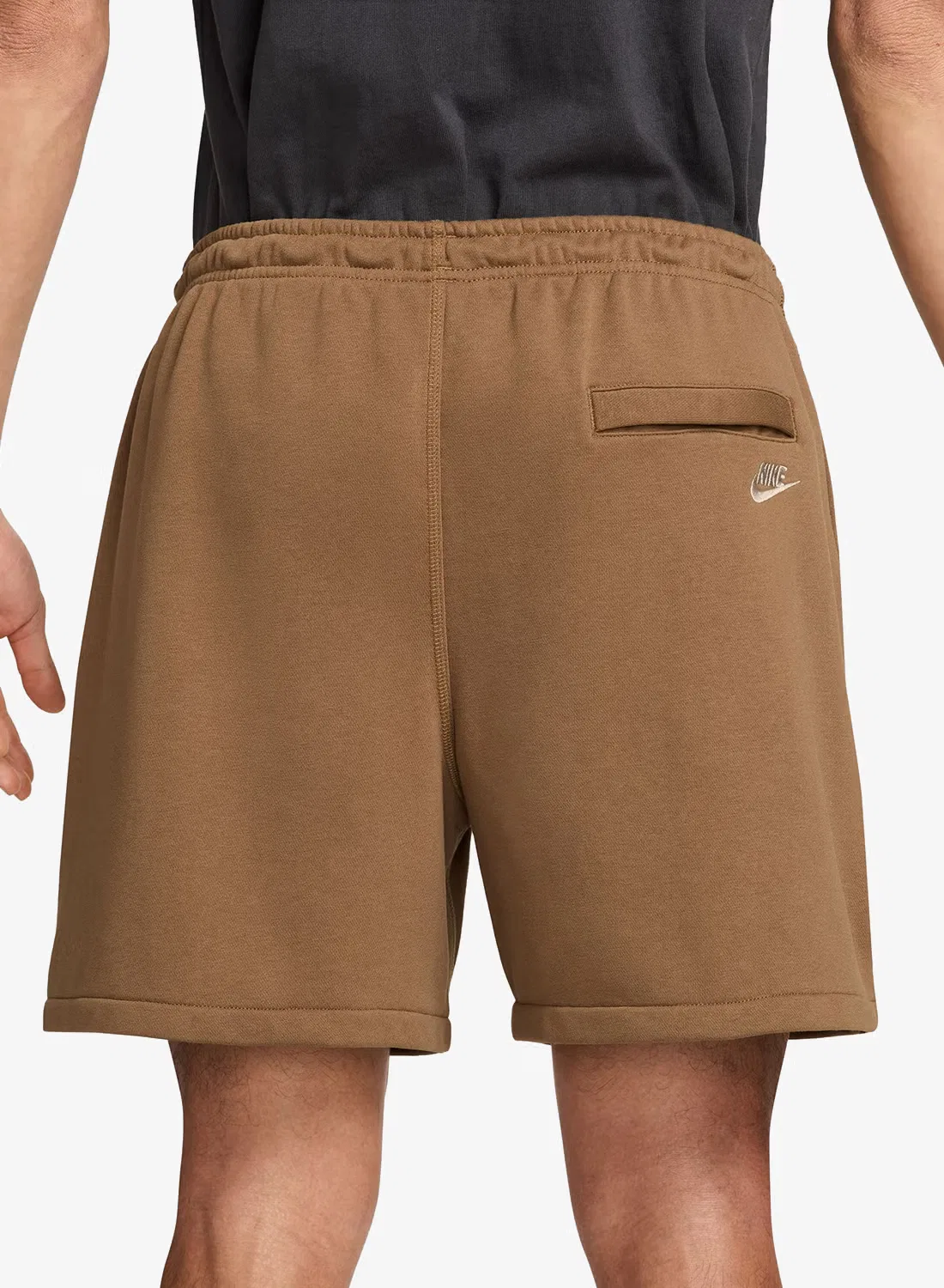 Шорты из футера с логотипом Club fleece flow Nike, коричневый — фото 2