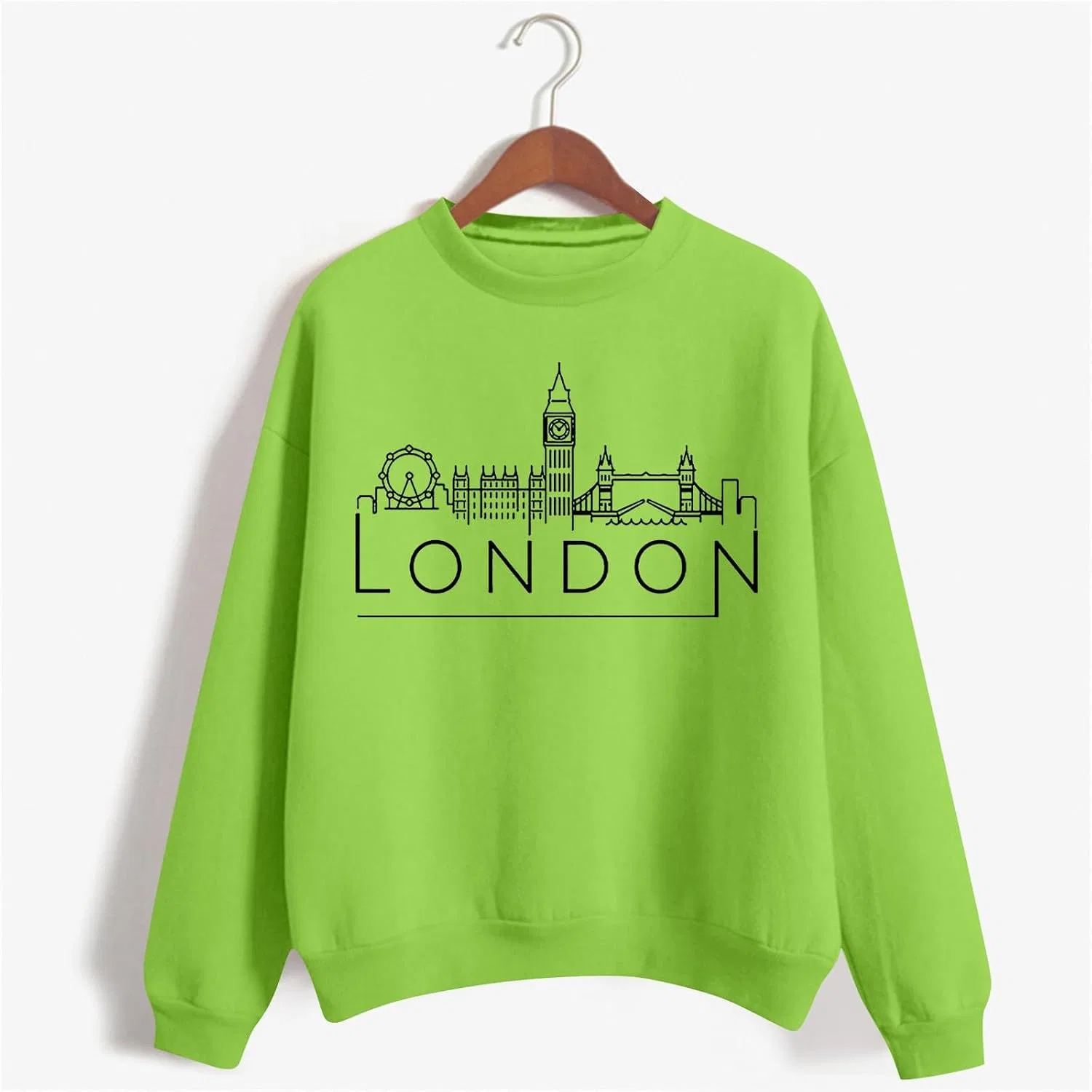 Женский свитшот с круглым вырезом, модель London, мятный — фото 2