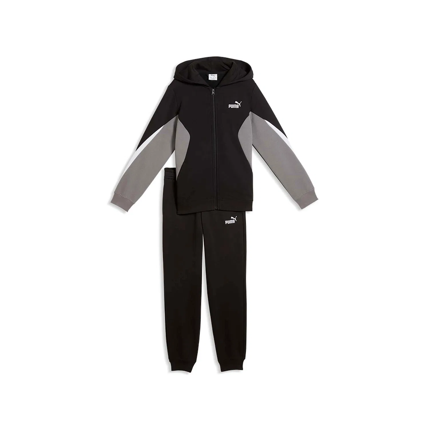 Детский спортивный костюм с капюшоном Puma Ess Block Full-Zip Sweat Anzug B, Schwarz