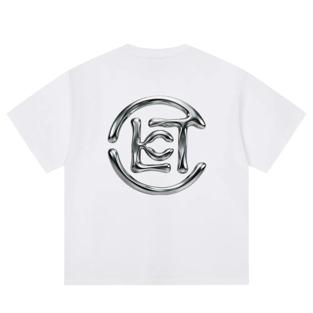 Детская футболка с круглым вырезом, свободного кроя T Shirts Unisex Crew Neck Moderate Straight Fit, CLOT, White