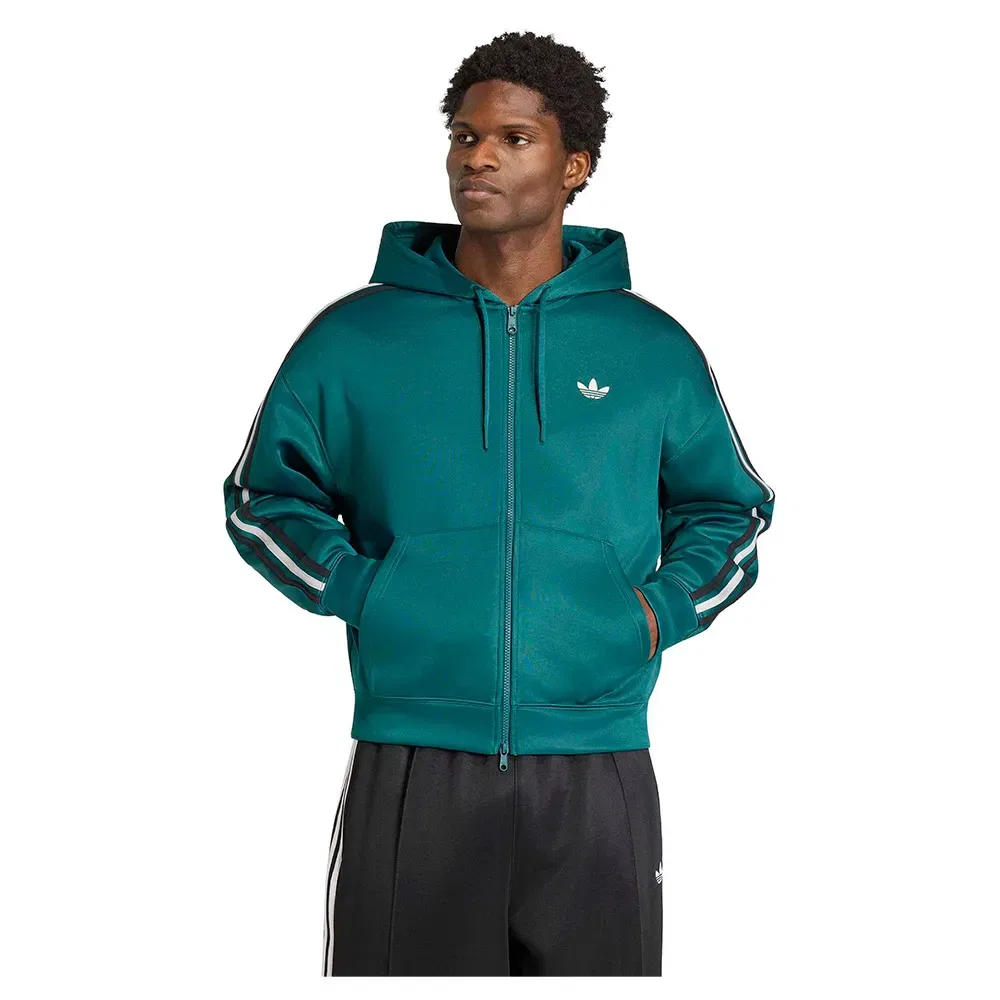 Худи оверсайз на молнии Adicolor Spacer Adidas Originals, синий