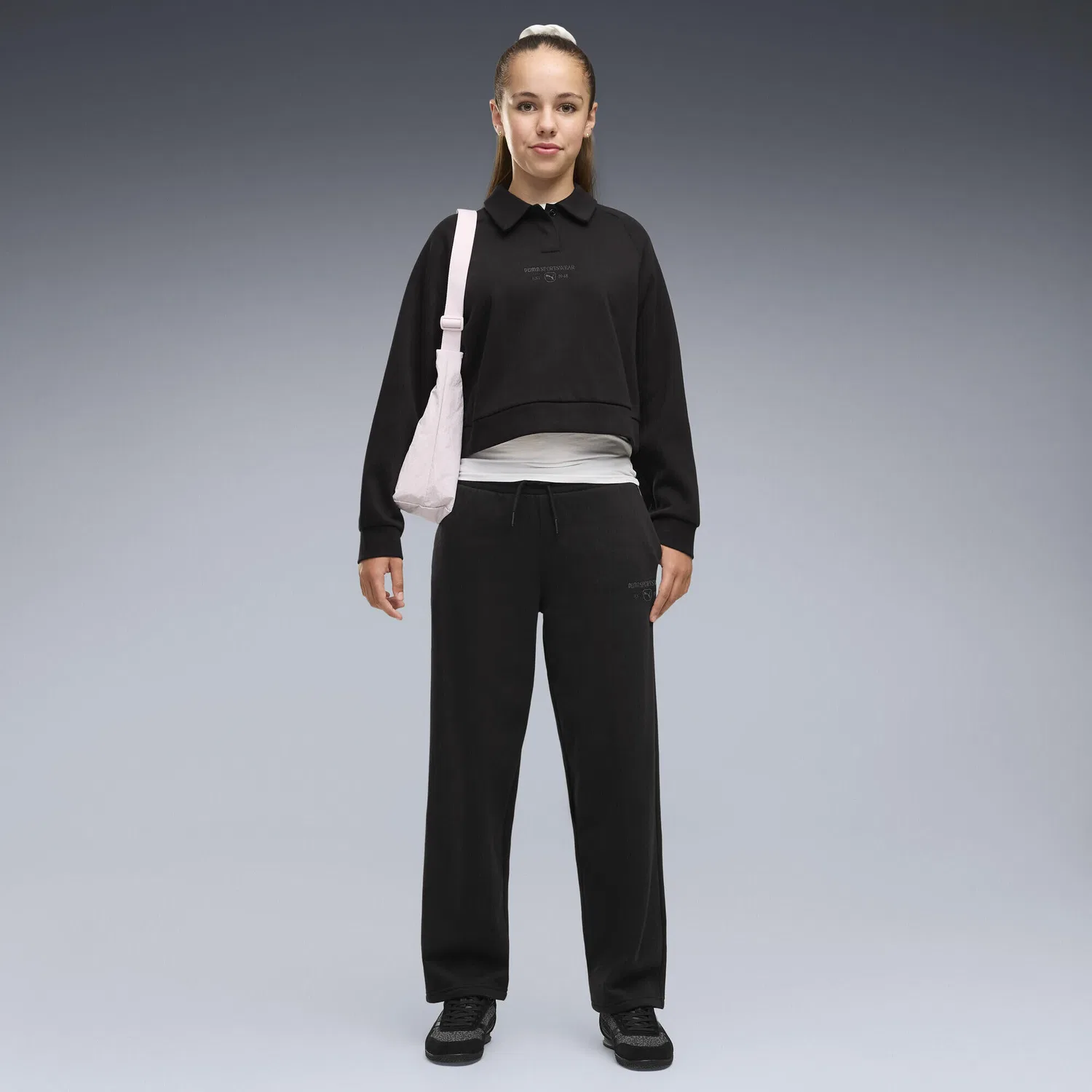 Детские штаны из флиса с прямыми штанинами Puma Class Puma, Schwarz — фото 2