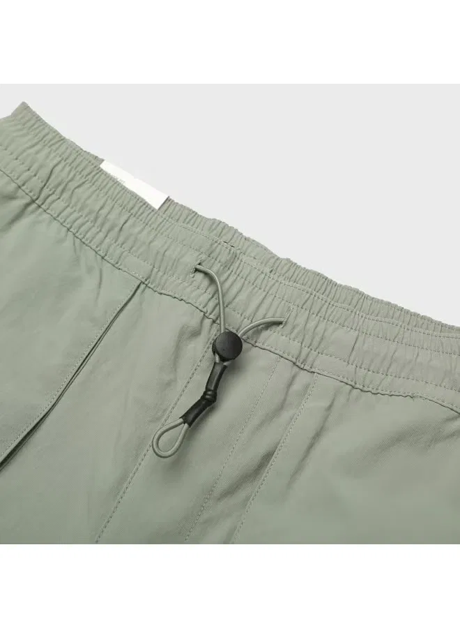 Брюки карго с завязками свободные зауженные Zara, зеленый — фото 4