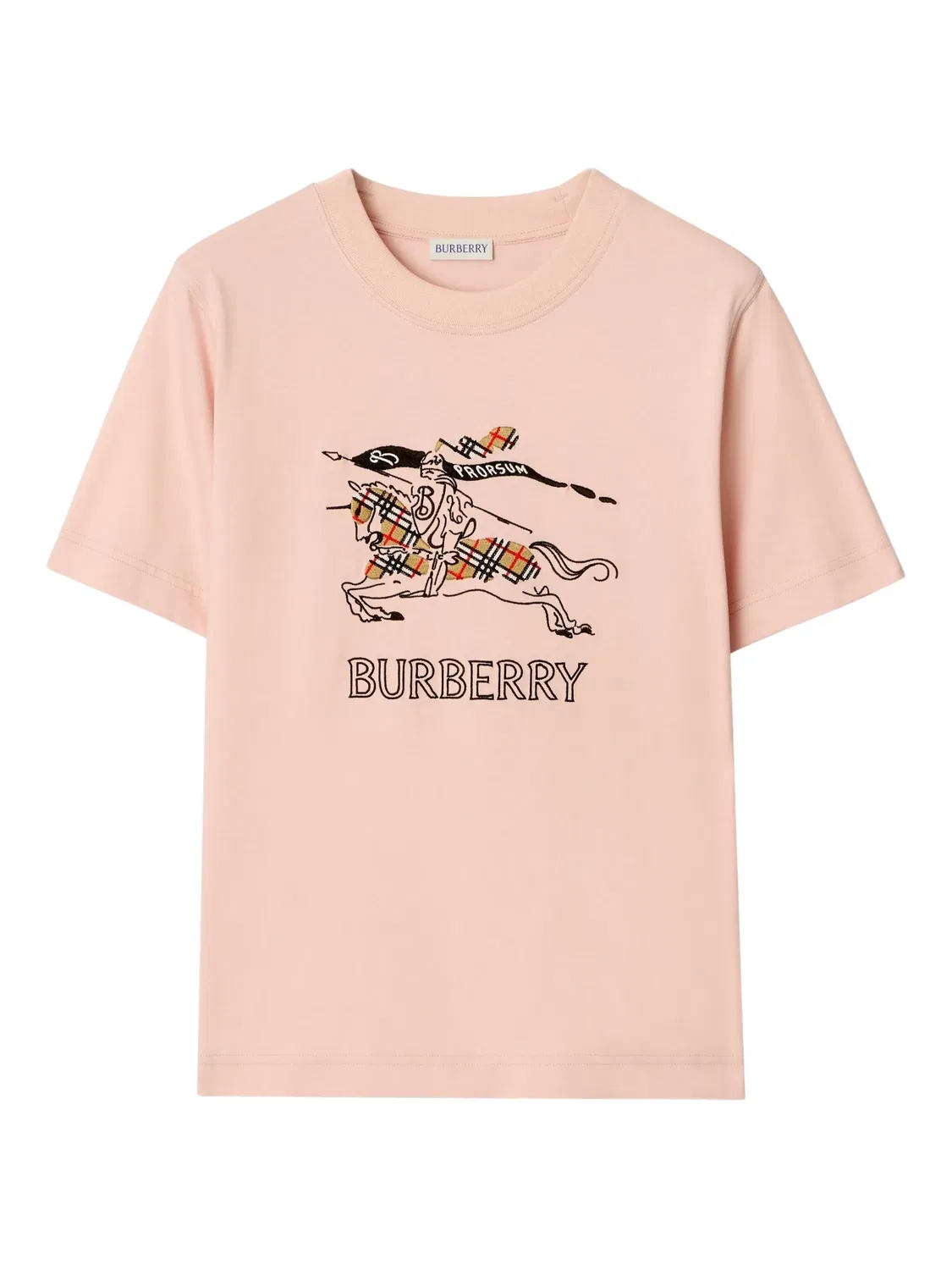Футболка с дизайном рыцаря верховой езды Burberry, розовый