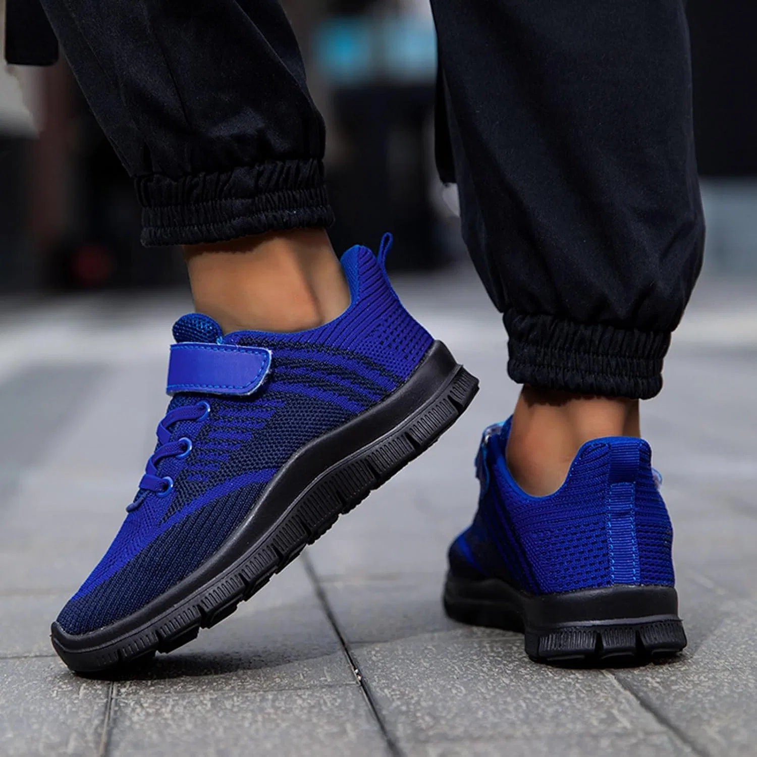 Детские дышащие кроссовки для девочек с сеткой, Dark Blue — фото 4