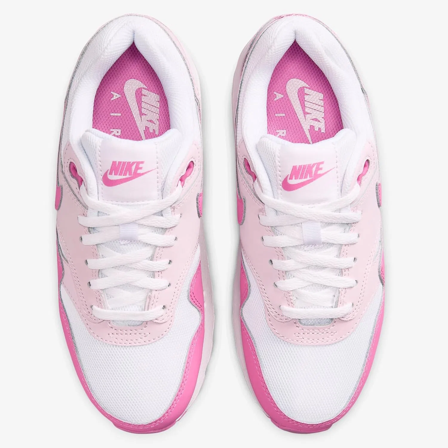 Детские кроссовки для мальчиков Air Max 1 Nike, White/Playful Pink/Pink Foam-Pink — фото 2