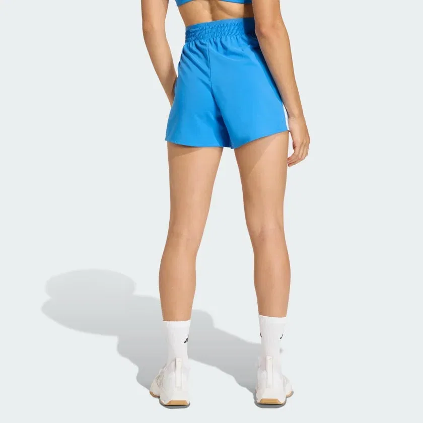 Женские спортивные шорты с технологией Climacool Workout Essentials 3-Stripes Woven adidas, Ray Blue / White — фото 2