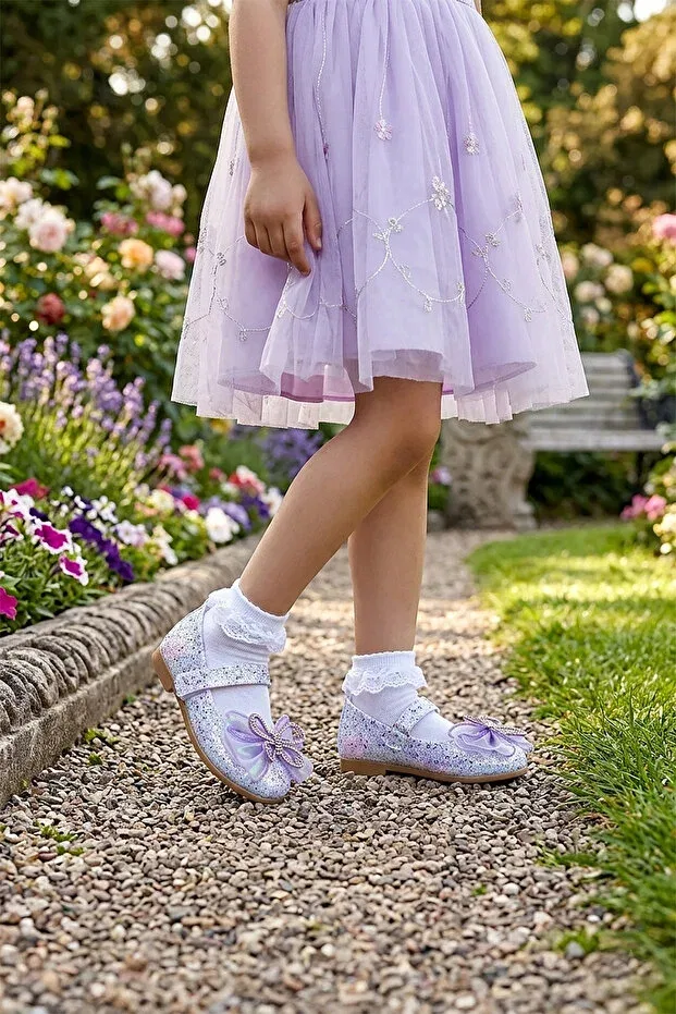 Детские балетки для девочек с принтом Zoe Kiko Kids, Blue — фото 3