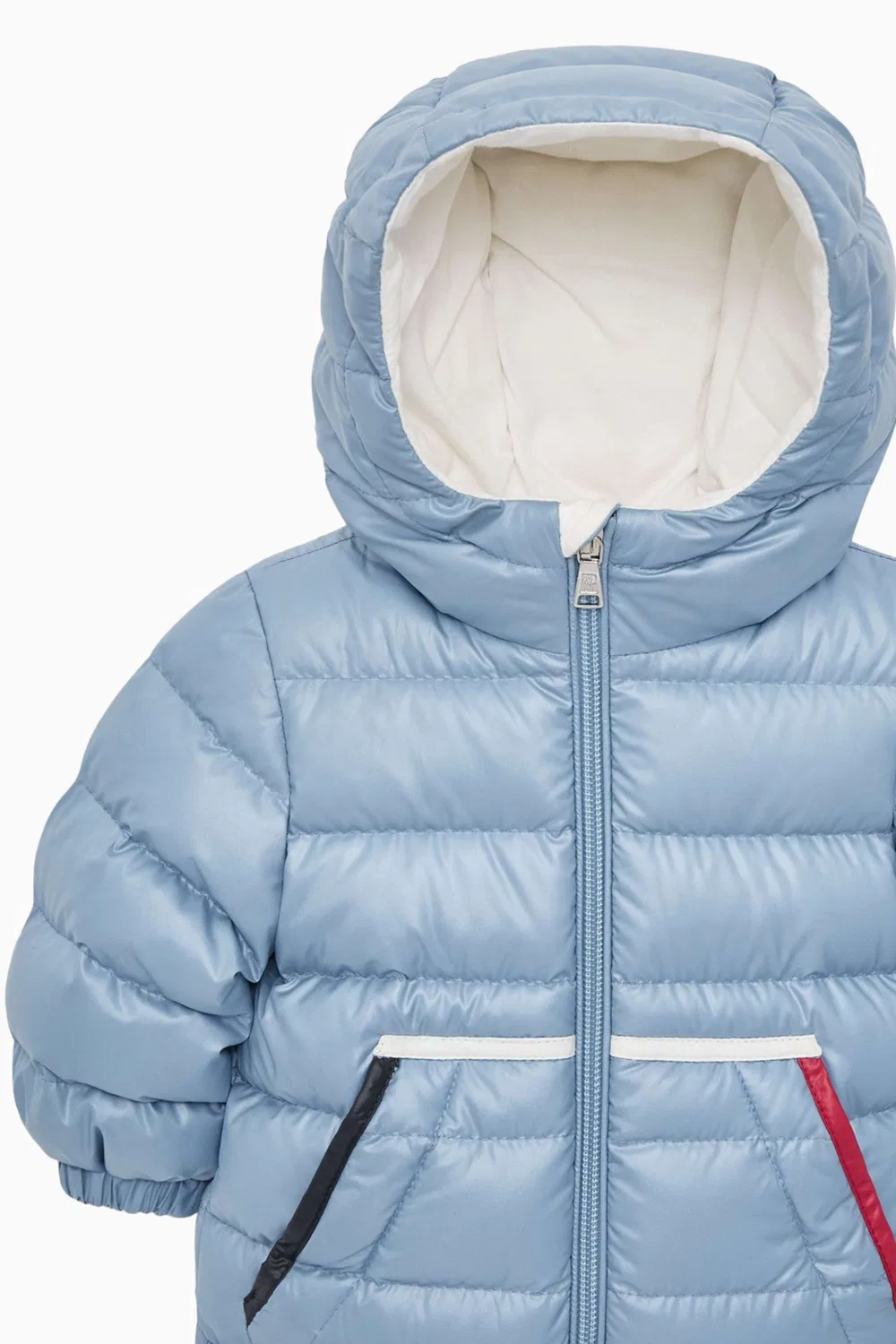 Куртка пуховая синяя Moncler Enfant, синий — фото 3